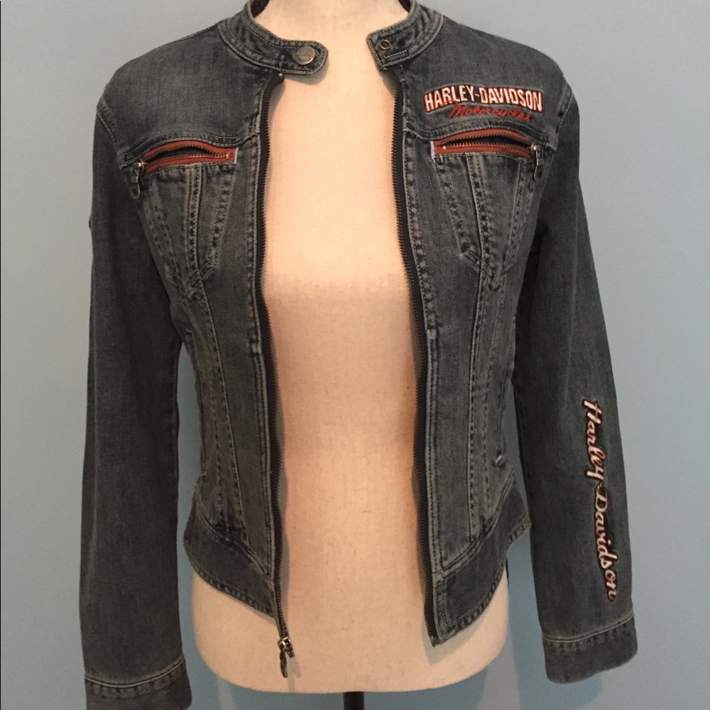 Harley Davidson blue Jean Jacket